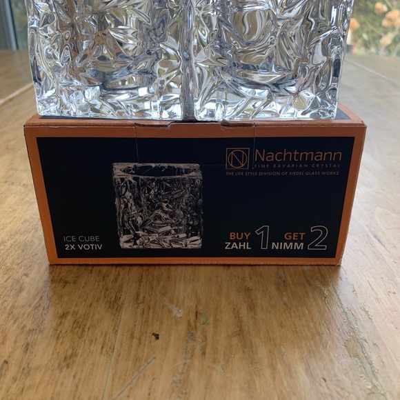 Set of 4 Nachtmann Crystal Glass Ice Cube Votive - Picture 6 of 7
